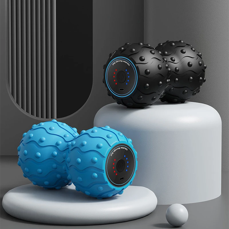Rechargeable 5 Gears Vibrating Massage Ball Portable Peanut Massager Vibrating Foam Roller Fitness Mobility Yoga Relaxation