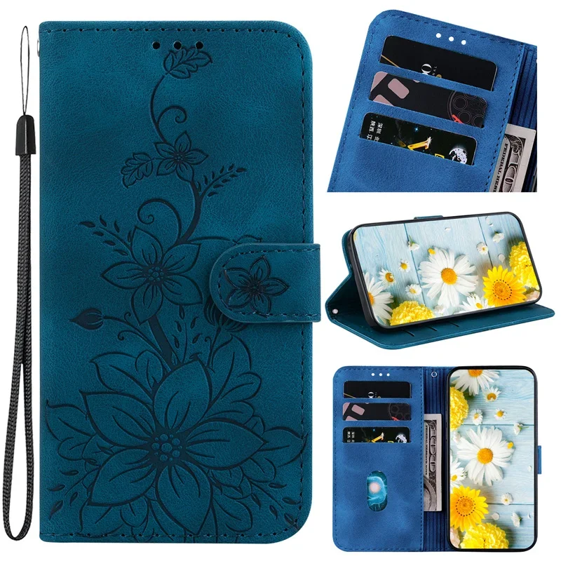 Geometric Textile Pattern Magnetic Wallet Leather Phone Case Cover