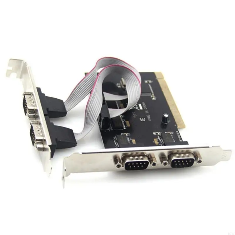D7YC Fast Speed PCIE Serial Adapter Card Converts to 4 Independent 9 Pin RS232 Port for Easy Use