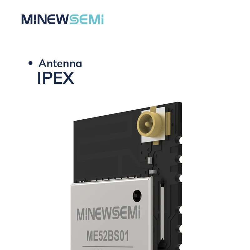 Minewsemi BLE 5.3 Telink TLSR8258 Modules ME52BS01 14 GPIO 2.4GHz IPEX Wireless Mesh Low Power Bluetooth Module