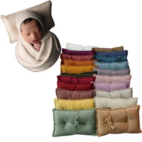 Newborn Photography Props Velvet Bowknot Baby Posing Pillow Set With Headband Fabric Studio Shooting Accessories 2