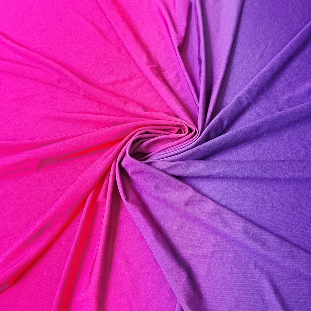 1 meter X 1.5 meter Gradual Ombre Knit Spandex Fabric Material For Training Latin Clothing 6