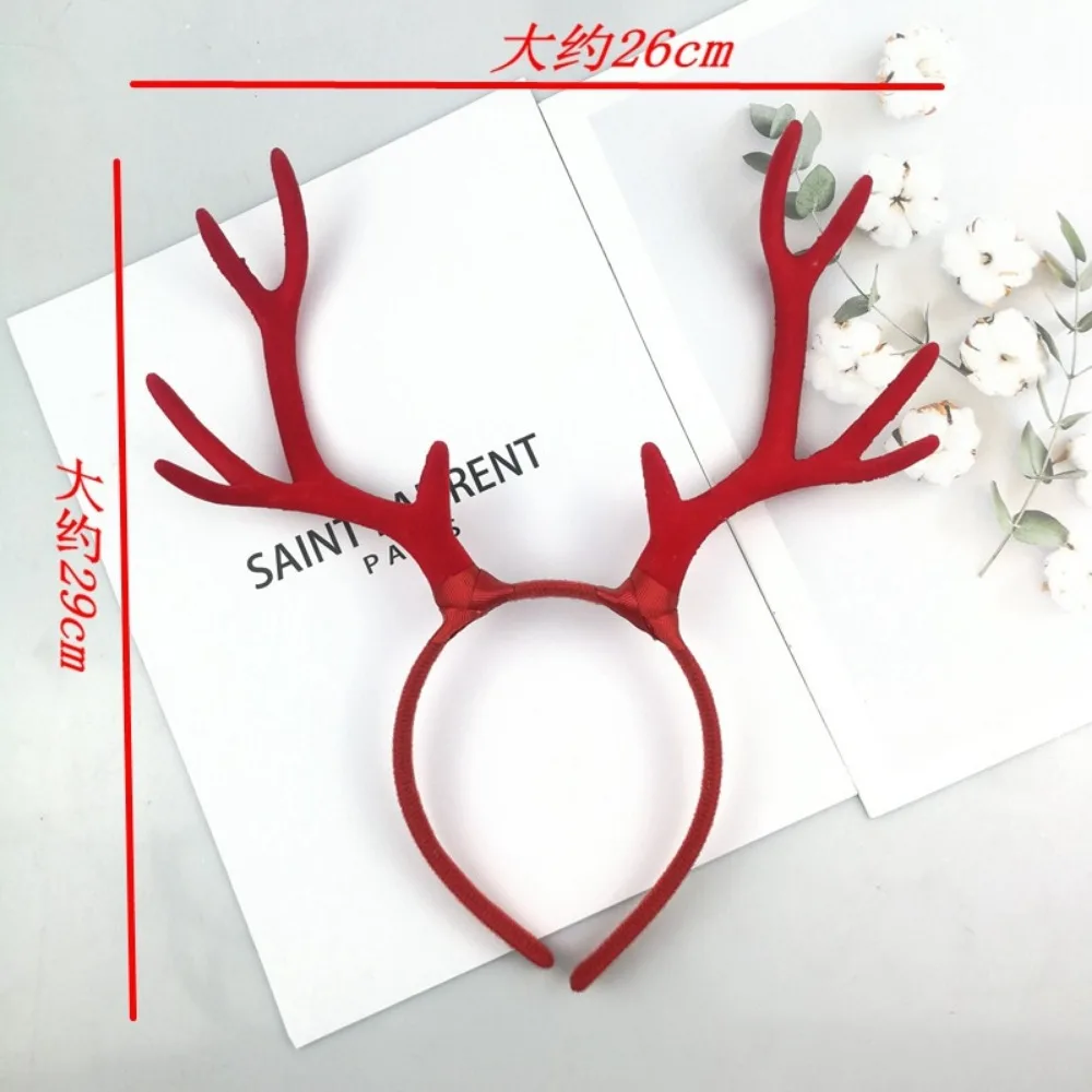 Christmas Gift Antler Flocked Deer Branch Headband Multipurpose Antler Headband Lovely Xmas Funny Xmas Headwear