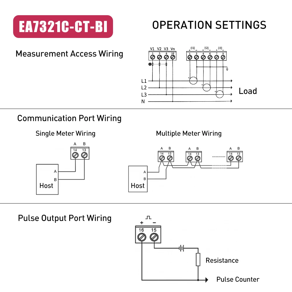 Tuya WiFi ZigBee Three Phase Bidirectional Energy Meter KWh Monitor 3*110/190V o