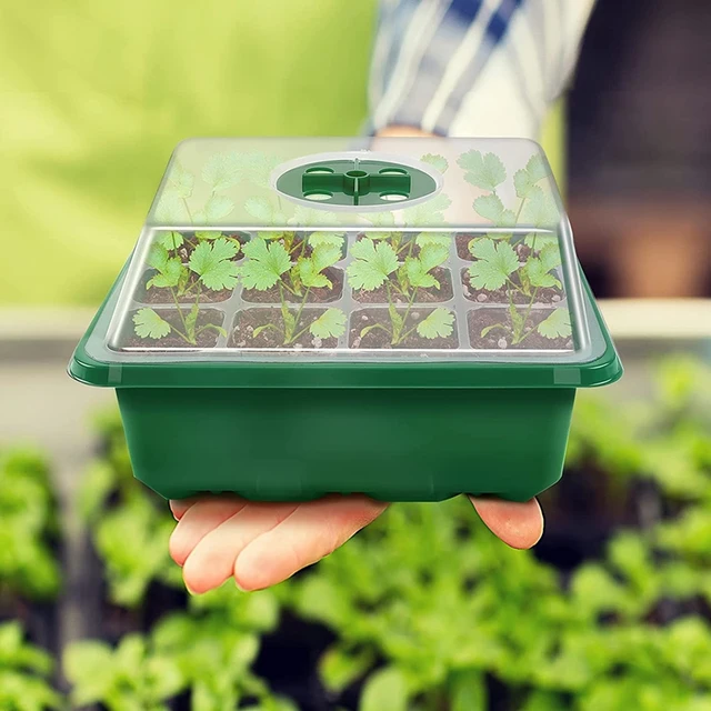 1 Beállított 6Mini Üvegház 12 Növényre Szaporító Beltéri Üvegházhatású Mini Palánta Indító Tálcák