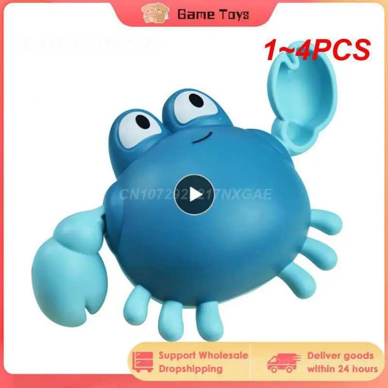 

1~4PCS Baby Toys Bathing Ducks Cartoon Animal Whale Crab Swimming Pool Water Play Game Chain Clockwork Bath Toys For Children