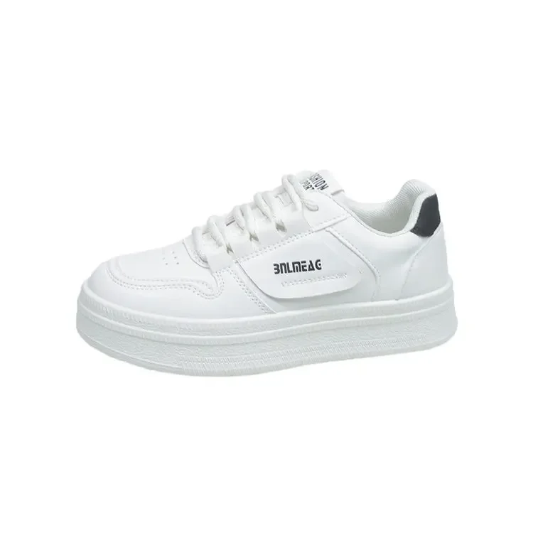 Spring Women's Sporty Thick Bottom Heel Boosting Casual Shoes Breathable PU Material Rubber Outsole Comfortable Sneakers