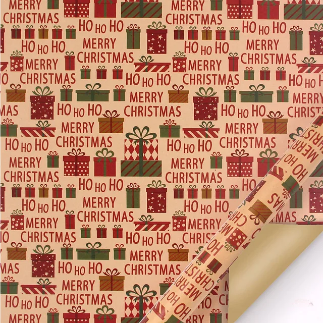 8 Pcs Xmas Christmas Wrapping Paper Sheets Roll Packaging for Holiday Gift  Wrap Vintage Craft Paper Decor Gifts - AliExpress