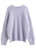 CHIC VEN Women Sweater Long Sleeve Pullover Solid Loose O Neck Soft Alpaca Female Tops Woman Knitwear Jumpers Spring Autumn 2024 6