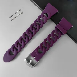 Premium Adjustable Silicone Watch Strap - Universal Fit for Watch 4-4 Classic (Deep Purple)