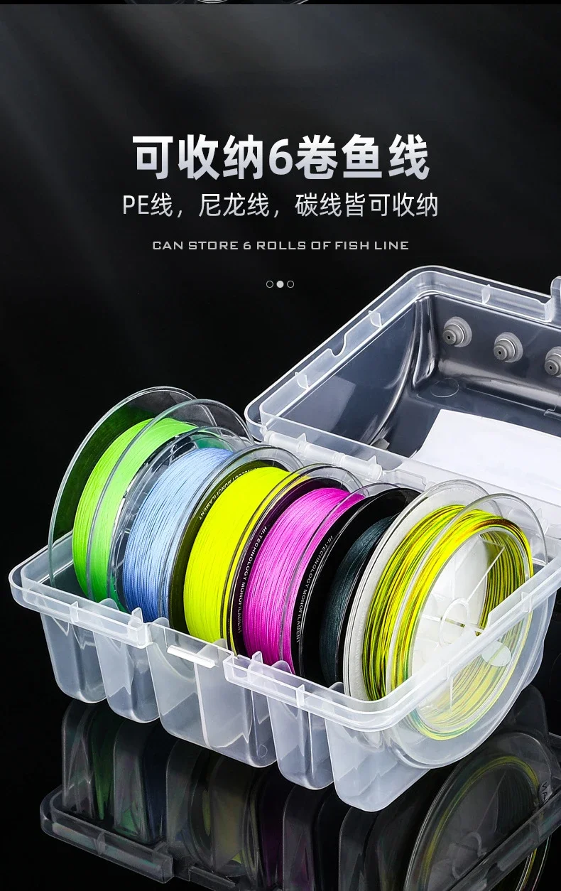 Description Picture 6 of itemFishing Tackle box 6 Compartments Fishing Accessories Line Hook Storage Case Double Sided Fishing Tool organizer boxes