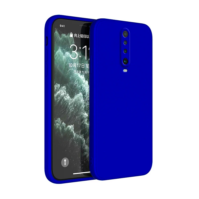 Luxury Anti-Fall Liquid Silicone Square Protective Case for Xiaomi Redmi K30 Series