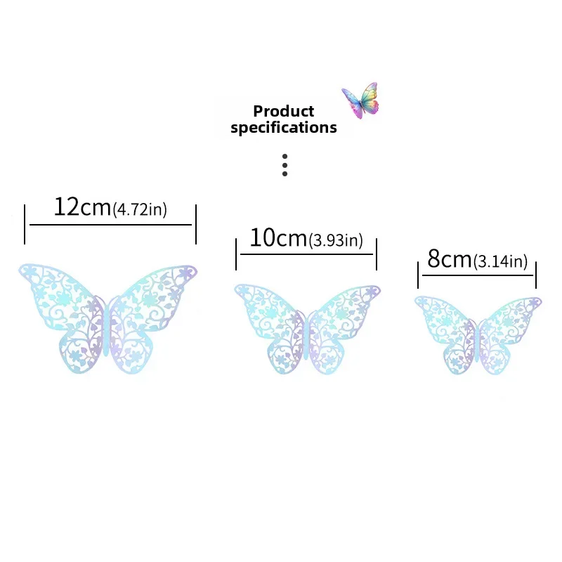 Symphony 3D Butterfly Hollow Out Wall Sticker DIY Home Cake Gift Decoration Party Patch label stickers