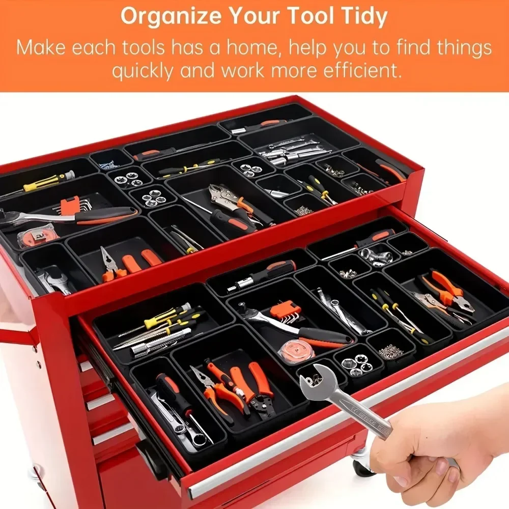 45/32/22pcs Tool Box Drawer Organizer Tray Dividers Set Workbench Cabinet Bins Tool Chest Organization Garage Hardware Tool Tray