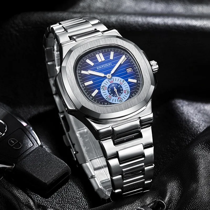 Top Brand Fashion Men's Stainless Steel Watches Luxury Quartz Wristwatch Clock Men Business Casual Watch Relogio Masculino