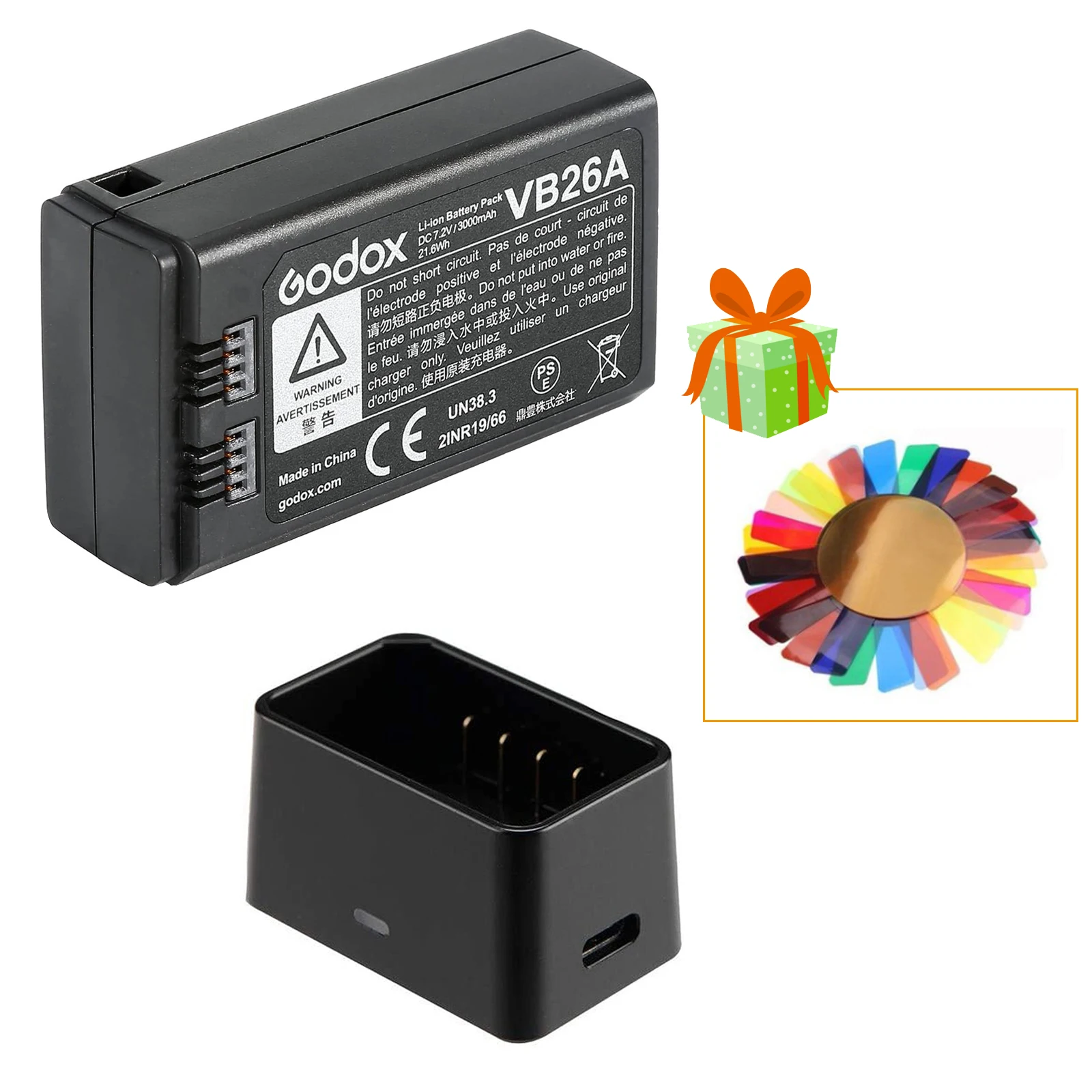 Godox VC26 VB26 VB26A DC 3000mAh 21.6Wh USB Replacement Li-ion Battery ...