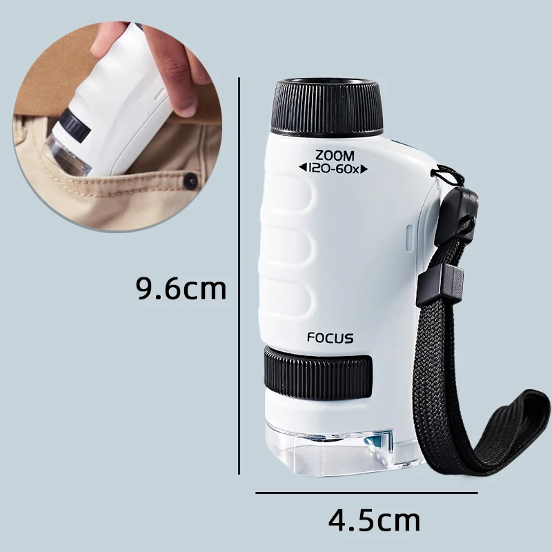 Portable Plastic Microscope Kit for Kids STEM Education