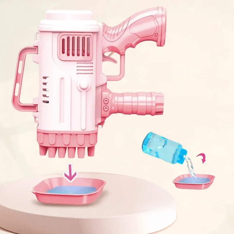 32 Holes Bubble Machine Gun Toys for Kids Rocket Soap Bubble Machine Guns Automatic Toys Children Gift( Not Include AA Battery) 3