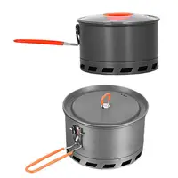 Camping Tableware Hard anodized aluminum Cookware Set Camping Pot  Outdoor Portable Picnic Tableware Kit for Hiking Trekking 1