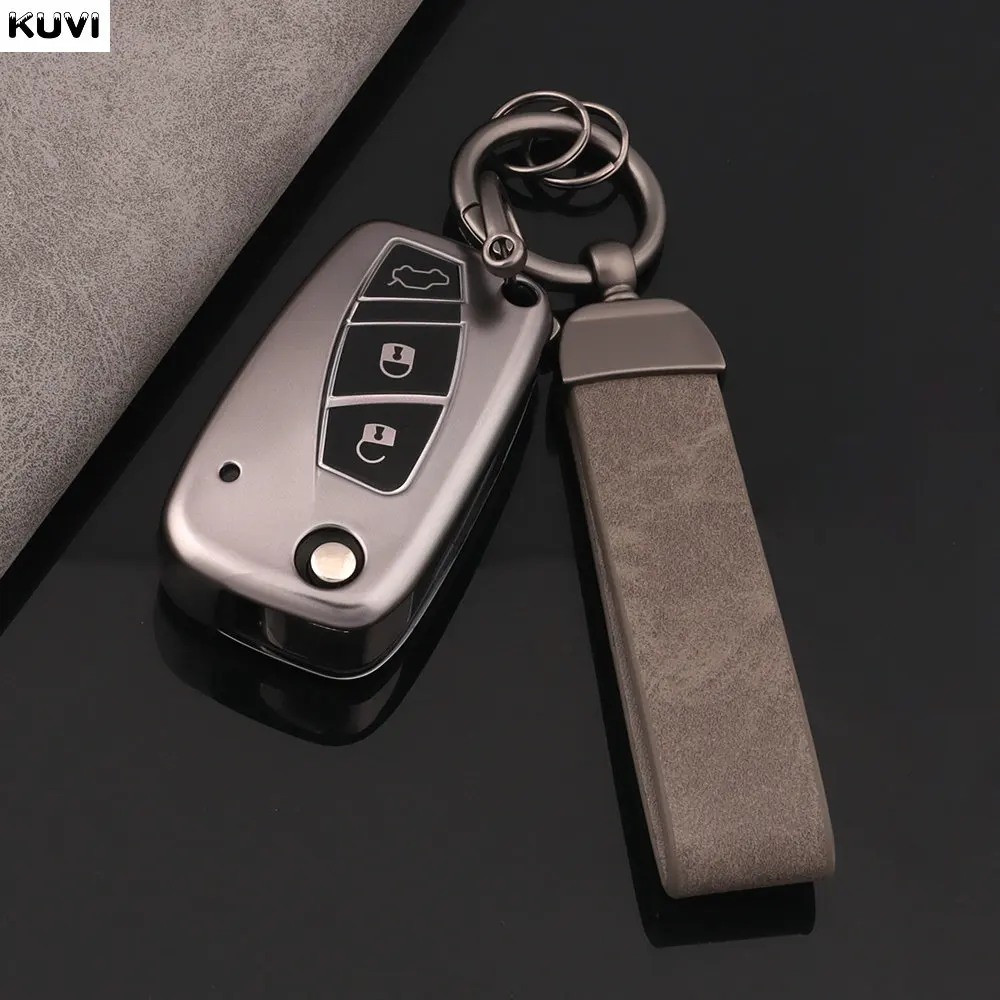 Premium TPU Car Flip Key Case Cover - 3-Button Protection Accessory