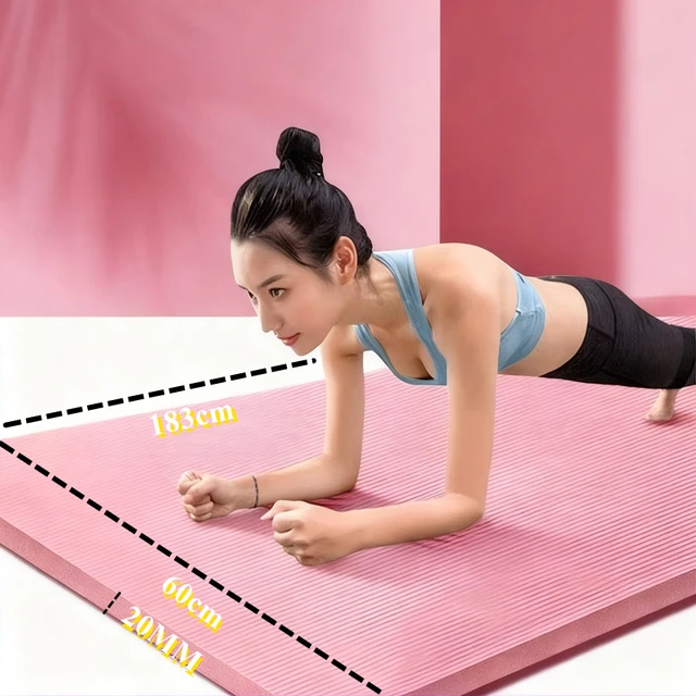 Yoga Mat 20mm Thick 183x60cm Yoga Mat Slip Environmental Sports Fitness Mat NBR Comfortable Foam Family Exercise Yoga Pilates