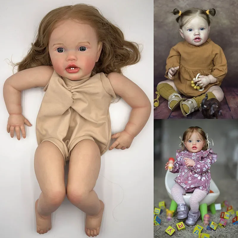 

Реалистичная НЕОБРАБОТАННАЯ кукла-реборн NPK 24 дюйма lotie, комплект окрашенных кукол, части кукол с волосами от корней руки