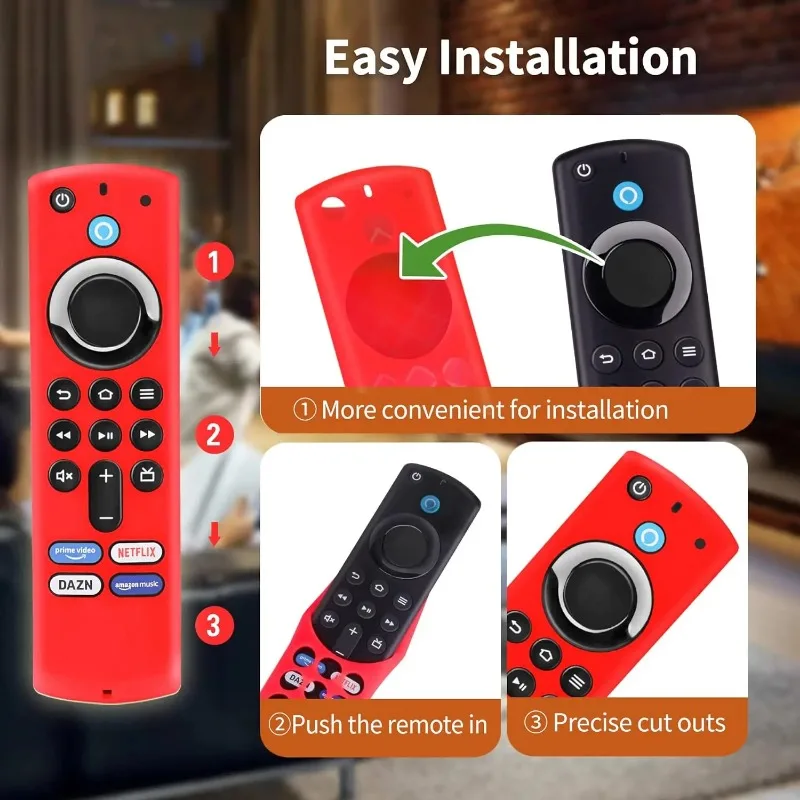 Glow-in-the-Dark Silicone Protective Case for Streaming Device Remote - Drop and Dust Proof