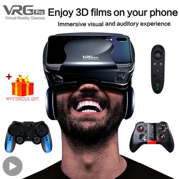 VRG Pro 3D Realtà virtuale Occhiali VR Dispositivi Cuffie Viar Occhiali Lenti per casco Smart per telefoni Smartphone Visualizzatore Dispositivi cellulari