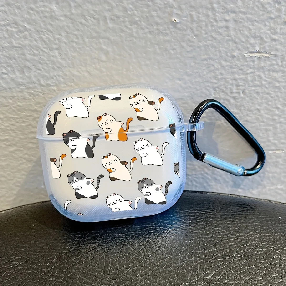 Clear TPU Bluetooth Case For AirPods With Cartoon Bear Pattern