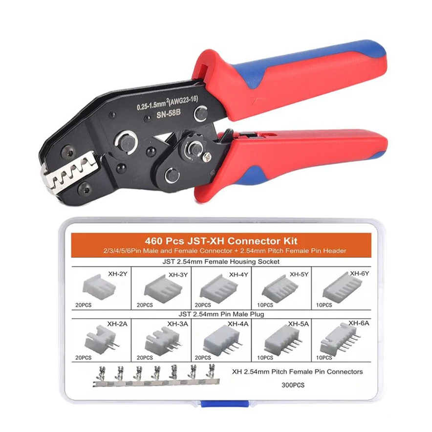 SN58B crimp zange crimp 2,54mm JSTXH stecker kit buchse pin header und 2/3/4/5/6 pin gehäuse