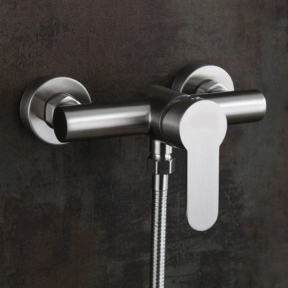 Convenient Wall Mounted Stainless Steel Shower Faucet with Built in Sealing Ring and Lifting Type Opening Mode