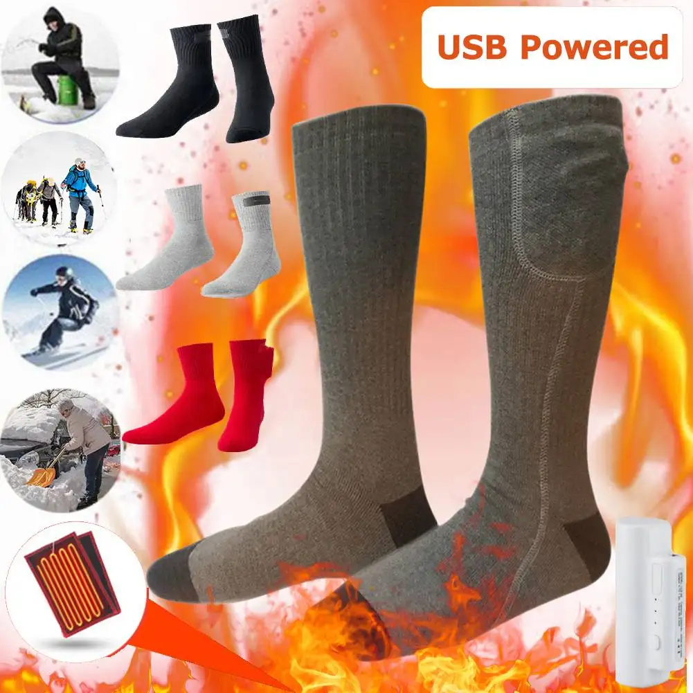Winter Heated Socks For Men Women Thermal Heating Foot Warmer Electric Socks Warm Socks Cycling