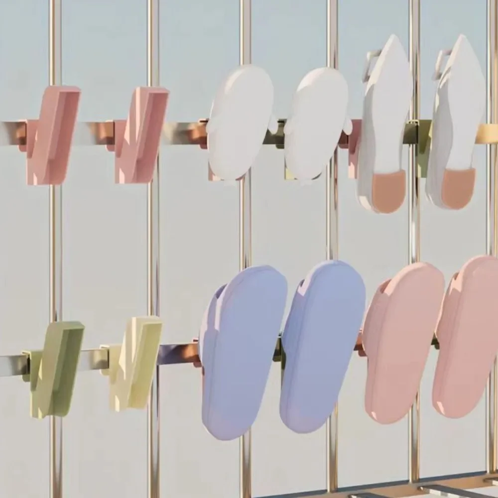 1Pair Balcony Shoe Rack Anti-theft Window Drying Shoe Rack Window Drying Rack Cloth Drying Stand