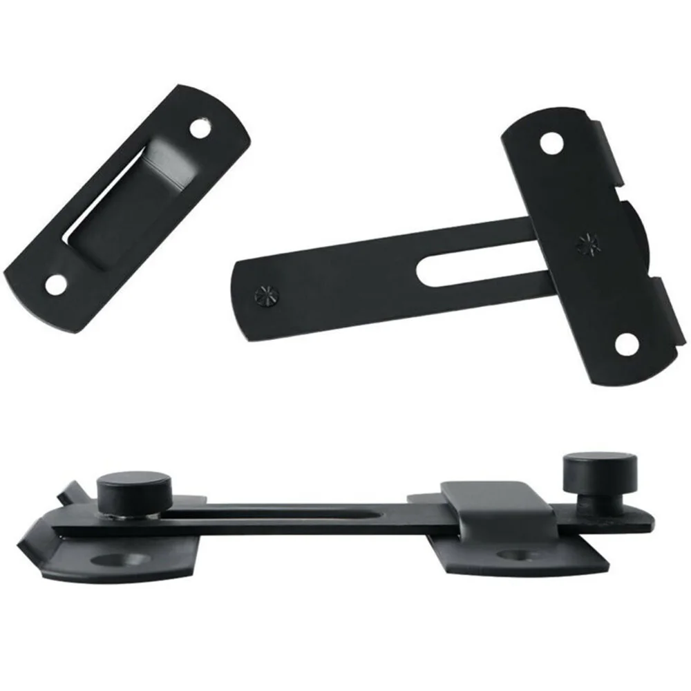 Description Picture 6 of item3-Layers Gate Latch Bolt Door Flip Latch Installation Latch Lock Matte Black Safety Screws Stainless Steel High Quality