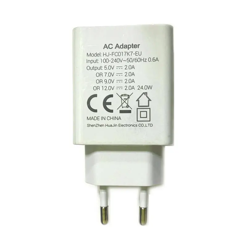 Doogee N30 S58 S86 S59 N40 Pro Type-C USB 케이블 용 전원 어댑터 12V2A 24W 고속 충전 빠른 충전기 액세서리