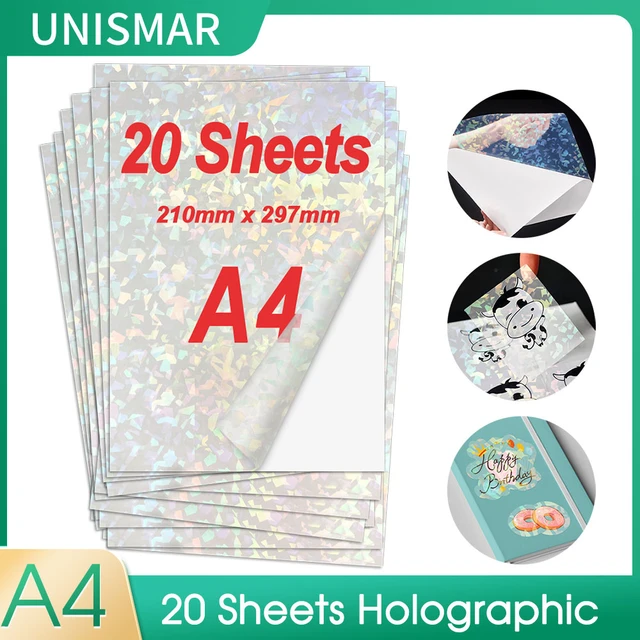 100 Sheets A4 Adhesive Sticker Paper Glossy Surface Blank Label 210*297mm  For Laser Printer - Copy & Multipurpose Paper - AliExpress