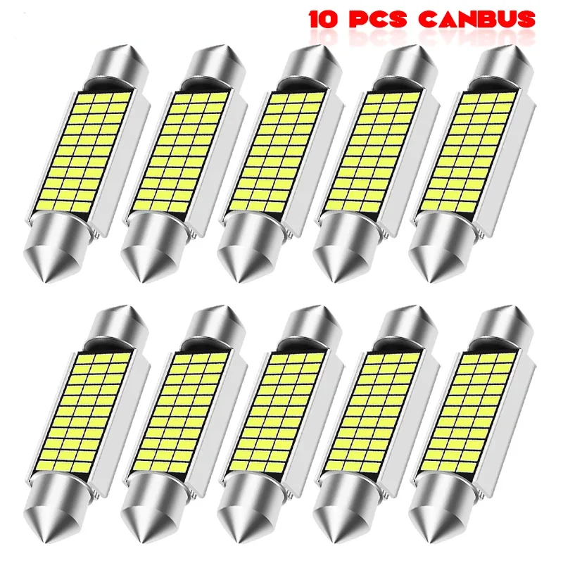 10pcs C5W C10W 3014 LED Lights 31mm 36mm 39mm 41mm Canbus Car Interior Dome Reading Lamp Parking Lights 12V Universal White