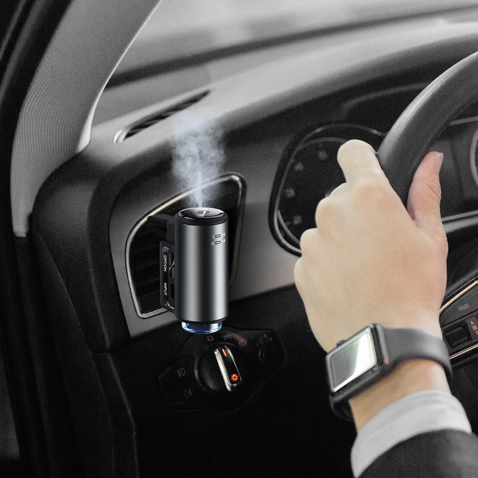 Auto Electric Air Diffuser Aroma Car Air Vent Humidifier Mist Wood Grain  Oil Car Air Freshener Perfume Fragrance - AliExpress