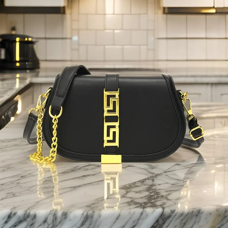 Vintage-Inspired Clutch Bag For Women Paris Designer Crossbody Tote Minimalist Leather Gold Accents women handbag