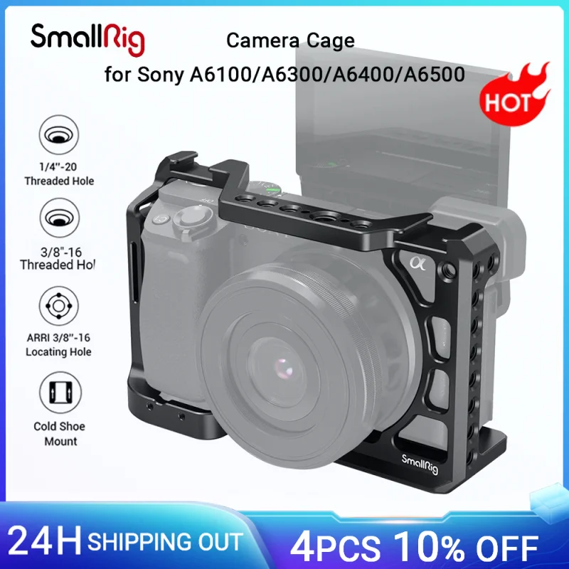 Gabbia Smallrig A6400 Per Sony A6300 A6400 A6500 Gabbia Per Fotocamera Dslr Aderente Con Fori Filettati Da 1/4 'E 3/8' 2310