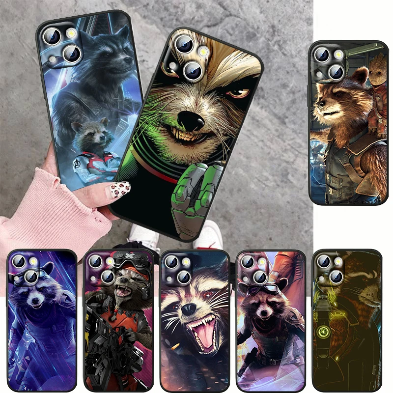 

Marvel Rocket Raccoon Cute For Redmi K50 K40 K30 K20 Go S2 6Pro 5 Plus 4X 5G Silicone Soft Shockproof Black Phone Case