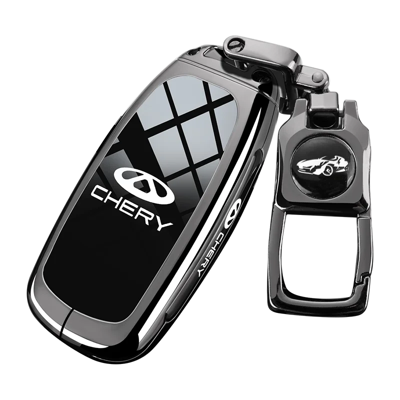 Premium Zinc Alloy Car Key Case and Keychain Accessory Set
