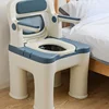 Reinforced Toilet Seat, Indoor Odor-Resistant Stool, Disabled Portable Chair, Elderly Backrest and Armrests, Comfort Seat 2