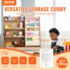 VEVOR 4-Tier Kids Wooden Bookshelf Six-Layer Sling Bookcase Baby Storage Book Rack for Kids Room Playroom Kindergarten Nursery 2