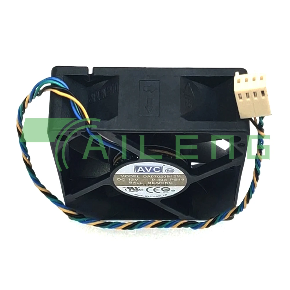 70mm Cpu 쿨러 음소거 팬 AVC DA07020B12M DC 12V CPU 4선 PWM 듀얼 볼 베어링 70X70X20mm 4Pin