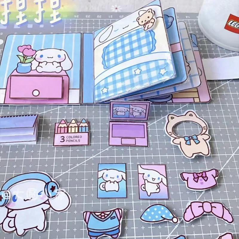 

Sanrio Kawali My Melody Cinnamoroll Pochacco Pompompurin Sticker Games Quiet Book Funny Diy Anime Girls Gift Gift Toys For Kids