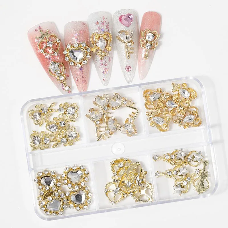 30Pcs 3D Nail Rhinestones Mixed Style Nail Charms Jewelry Red Pink Blue White Crystal Glass Gems Nail Art Decorations Accessorie 3