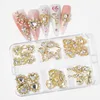 30Pcs 3D Nail Rhinestones Mixed Style Nail Charms Jewelry Red Pink Blue White Crystal Glass Gems Nail Art Decorations Accessorie 3