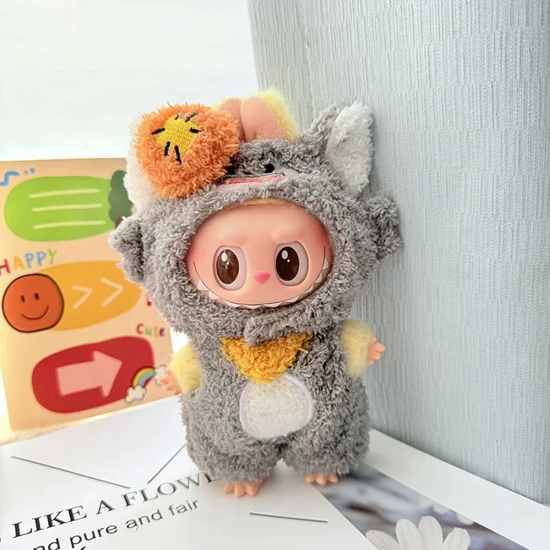 Rabbit Outfit for 17cm Labubu Plush – Kawaii Macaron Style Clothes (Not Official)