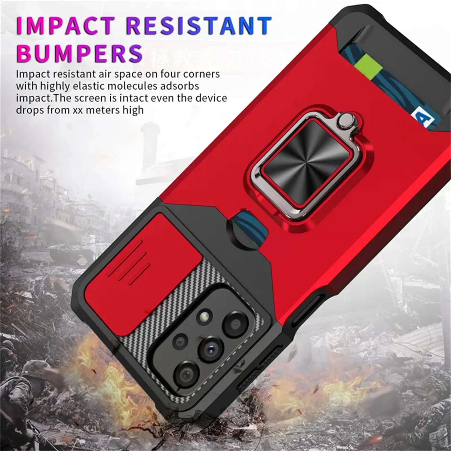 Rugged Slide Camera Stand Card Bag Cover with Enhanced Protection